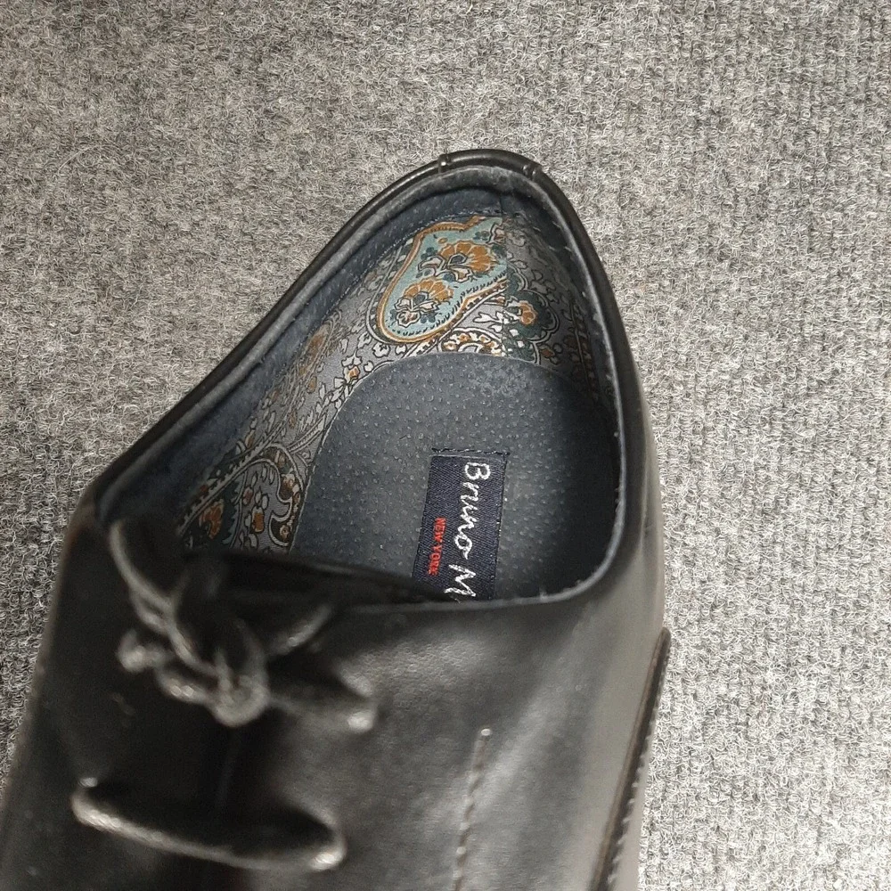 Bruno Marc Louis 2 Mens Black Leather Oxford Cap Toe Dress Shoes Size 12